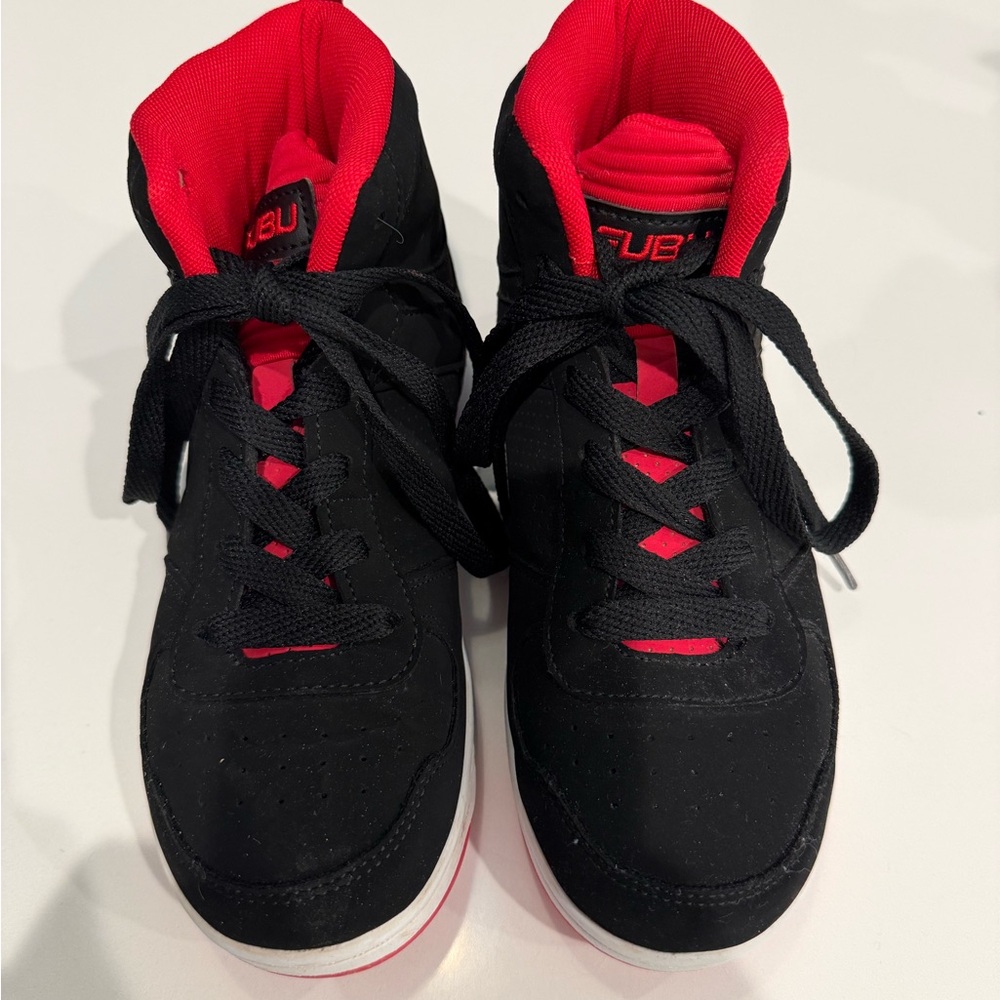 Black and  Red Kids FUBU High-Top Sneakers